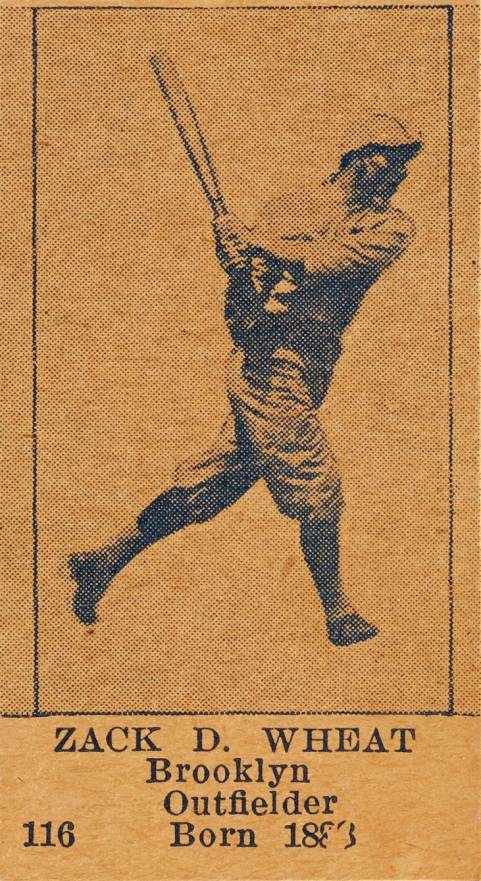 1925 Universal Toy & Novelty Brooklyn Dodgers Hand Cut Zach Wheat #116 Baseball Card