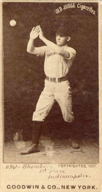 1887 Old Judge Shomberg, 1st Base, Indianapolis. #417-1a Baseball Card