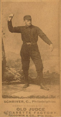 1887 Old Judge Schriver, C., Philadelphias #405-5a Baseball Card