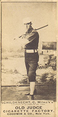 1887 Old Judge Schildknecht, C, Milwa'k's #402-1a Baseball Card