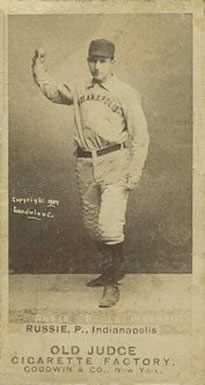 1887 Old Judge Russie, P., Indianapolis #395-3b Baseball Card