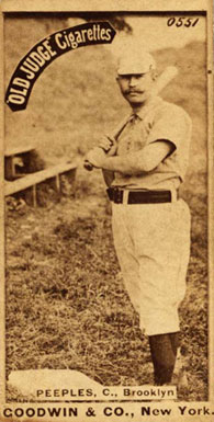 1887 Old Judge Peeples, C., Brooklyn #363-2a Baseball Card