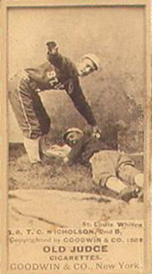 1887 Old Judge T.C. Nicholson, 2d B, St. Louis Whites #345-4a Baseball Card