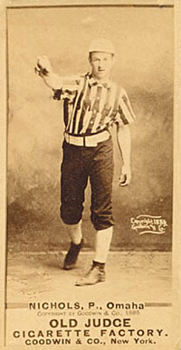 1887 Old Judge Nichols, P., Omaha #342-5a Baseball Card