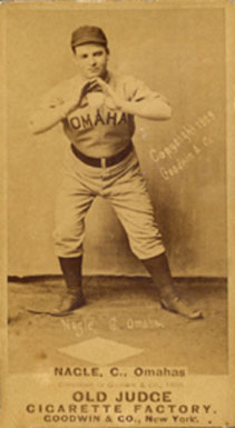 1887 Old Judge Nagle, C., Omahas #339-5a Baseball Card