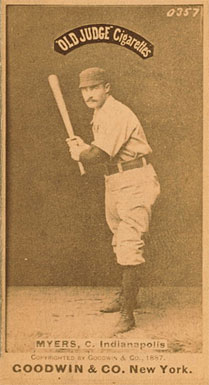 1887 Old Judge Myers, C. Indianapolis #337-1a Baseball Card