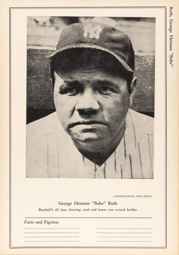 1946 Sports Exchange Babe Ruth # Baseball Card