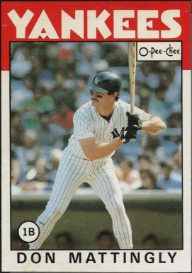1986 O-Pee-Chee Box Panels-Hand Cut Don Mattingly #J Baseball Card