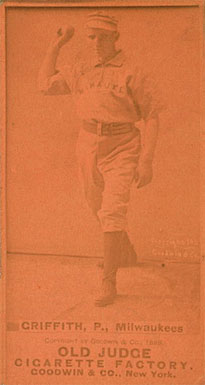 1887 Old Judge Griffith, P., Milwaukees #201-5a Baseball Card