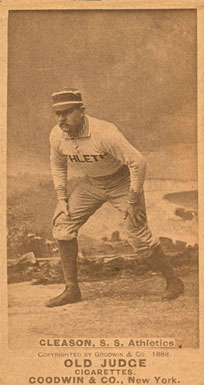 1887 Old Judge Gleason, S.S. Athletics #193-3a Baseball Card