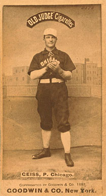 1887 Old Judge Geiss, P. Chicago. #182-2a Baseball Card
