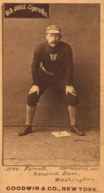 1887 Old Judge Farrell, Second Base, Washington #154-5a Baseball Card