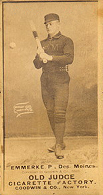 1887 Old Judge Emmerke, P, Des Moines #145-2a Baseball Card