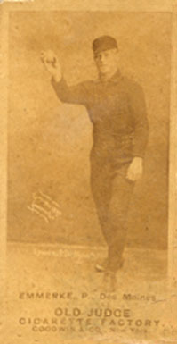 1887 Old Judge Emmerke, P, Des Moines #145-4a Baseball Card