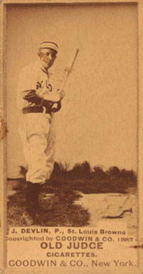 1887 Old Judge J. Devlin, P., St. Louis Browns #125-5a Baseball Card
