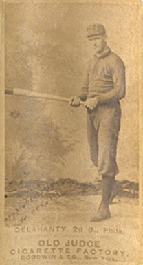 1887 Old Judge Delahanty, 2d B., Phila. #123-2a Baseball Card