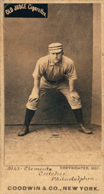 1887 Old Judge Clements, Catcher, Philadelphia #79-1b Baseball Card