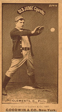1887 Old Judge Clements, C., Phila. #79-2a Baseball Card