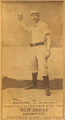 1887 Old Judge Bushong, C., Brooklyns #60-5a Baseball Card