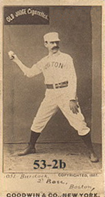 1887 Old Judge Burdock, 2d Base, Boston #53-2b Baseball Card