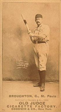 1887 Old Judge Broughton, C., St. Pauls #42-1a Baseball Card