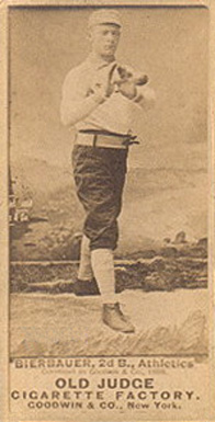 1887 Old Judge Bierbauer, 2d B. Athletics #28-2a Baseball Card