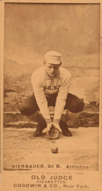 1887 Old Judge Bierbauer, 2d B. Athletics #28-1a Baseball Card