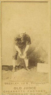 1887 Old Judge Beckley, 1st B., Pittsburgs #25-4b Baseball Card