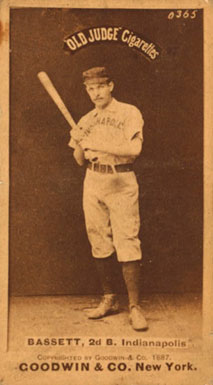 1887 Old Judge Bassett, 2d B. Indianapolis #22-1a Baseball Card