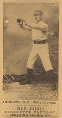 1887 Old Judge Andrews, C.F., Philadelphias #9-5b Baseball Card