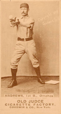 1887 Old Judge Andrews, 1st B., Omahas #8-2a Baseball Card