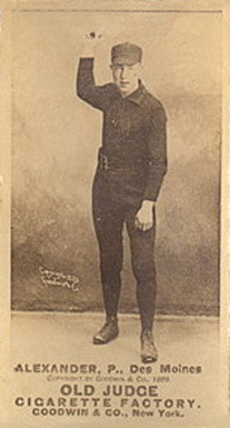 1887 Old Judge Alexander, P., Des Moines #3-2a Baseball Card