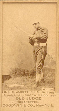 1887 Old Judge B.9, C. Alcott, 3rd B., St. Louis Whites #2-4a Baseball Card