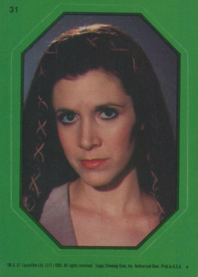 1983 Star Wars Return of the Jedi Stickers Princess Leia #31 Non-Sports Card