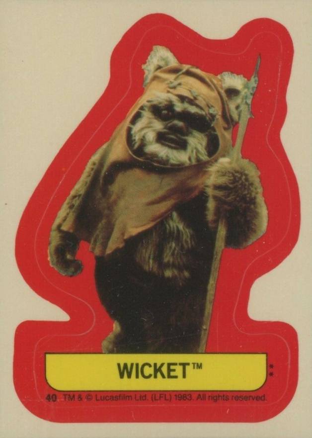 1983 Star Wars Return of the Jedi Stickers Wicket #40 Non-Sports Card