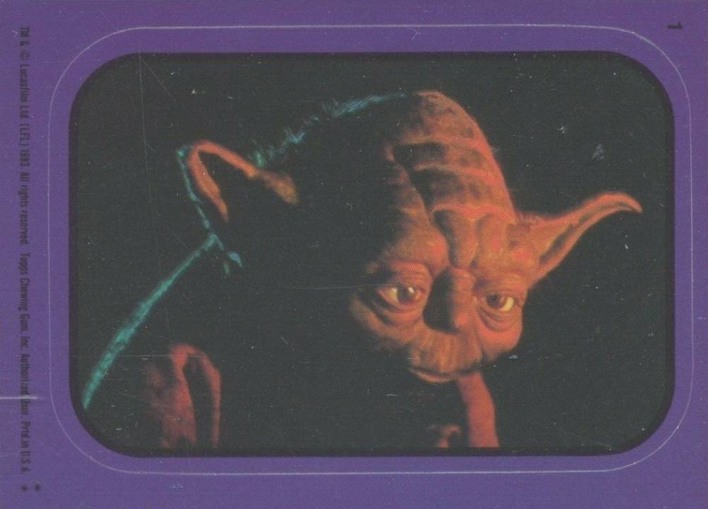1983 Star Wars Return of the Jedi Stickers Yoda #1 Non-Sports Card