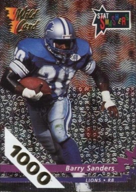 1992 Wild Card Stat Smashers Barry Sanders #SS-1 Football Card