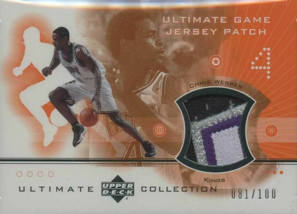 2003 Ultimate Collection Ultimate Game Jersey Patch Chris Webber #CW-P Basketball Card