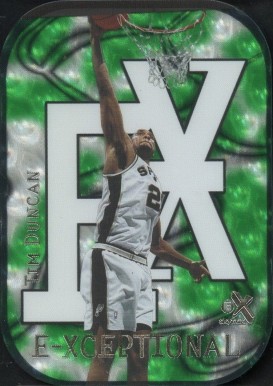 1999 Skybox E-X E-Xceptional Tim Duncan #9 Basketball Card