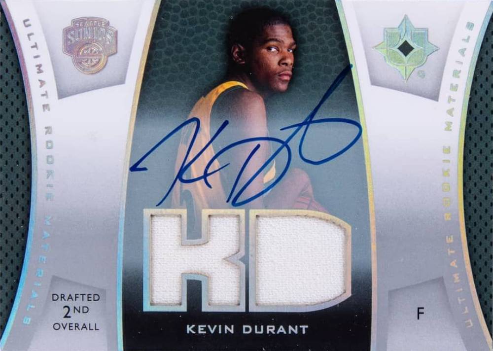 2007 Ultimate Collection Ultimate Rookie Materials Kevin Durant #KD Basketball Card