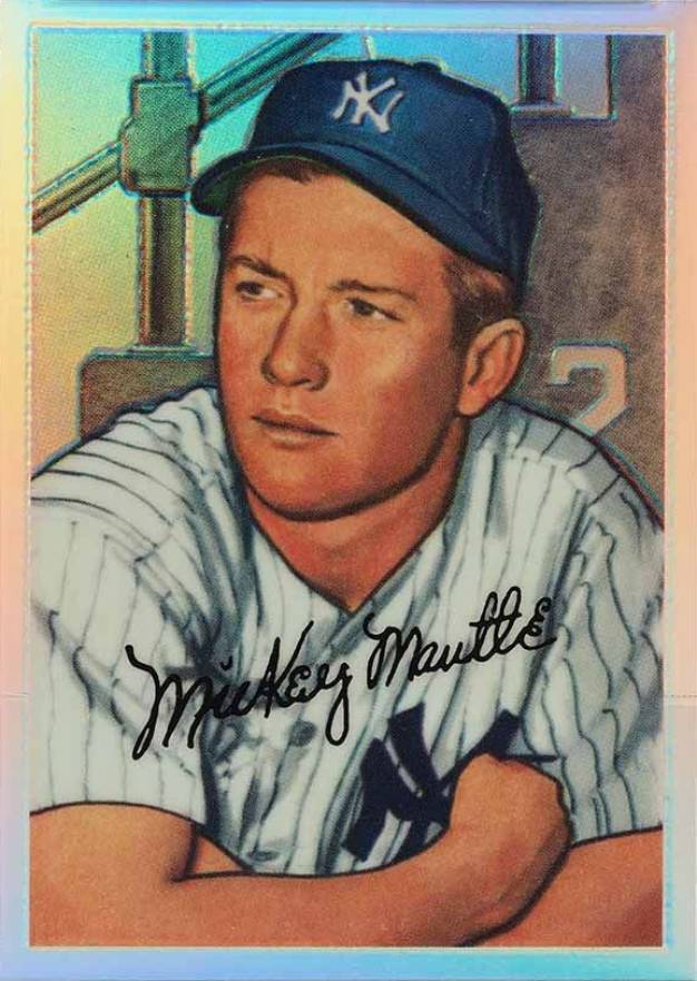 1996 Bowman Mantle 1952 Reprint Mickey Mantle #20 Baseball Card