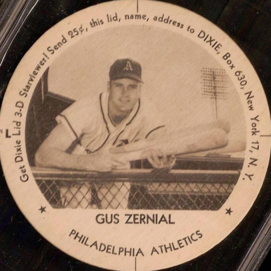 1954 Dixie Lids Gus Zernial # Baseball Card