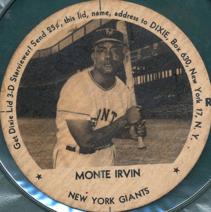 1954 Dixie Lids Monte Irvin # Baseball Card