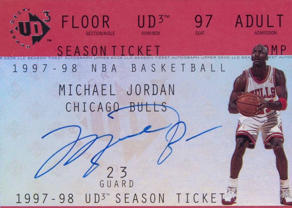 1997 UD3 Season Ticket Autographs Michael Jordan #MJ Basketball Card