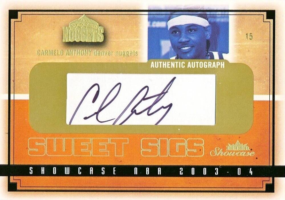 2003 Fleer Showcase Sweet Sigs Carmelo Anthony #SG-CA Basketball Card