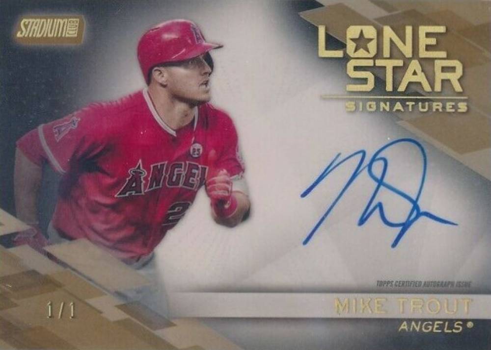 2019 Stadium Club Lone Star Signatures Mike Trout #MT Baseball Card