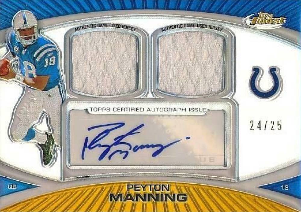 2010 Finest Dual Relics Autograph Peyton Manning #PM  Football Card