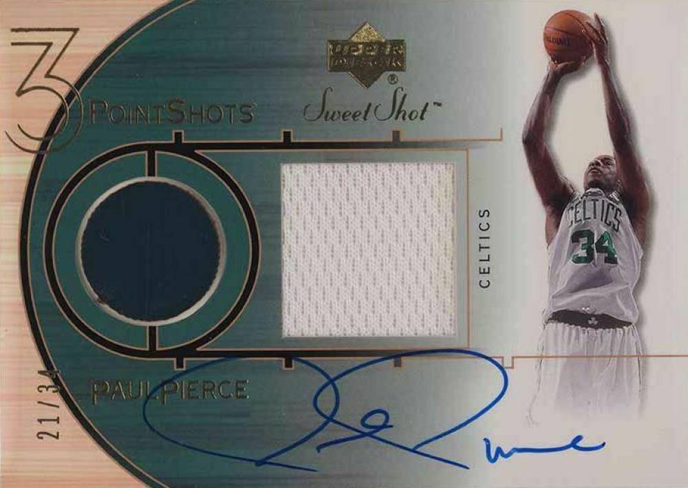 2001 Upper Deck Sweet Shot Three-Point Shots Autograph Paul Pierce #PP-T Basketball Card