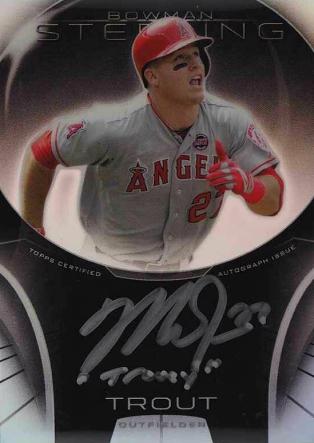 2013 Bowman Sterling Nickname Autographs Mike Trout #MT Baseball Card