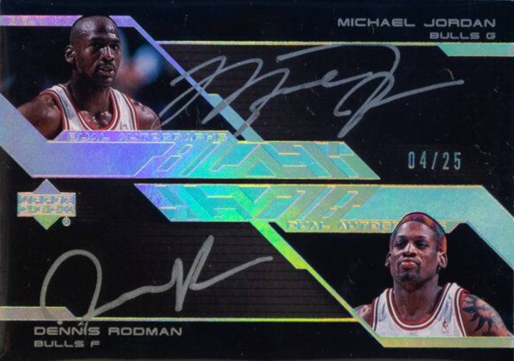 2007 Upper Deck Black Autographs Dual Michael Jordan/Dennis Rodman #JR  Basketball Card